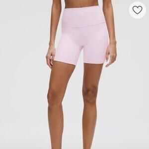 NWT Lululemon Align High-Rise Nulu Biker Shorts 6” Pastel Pink Size 4